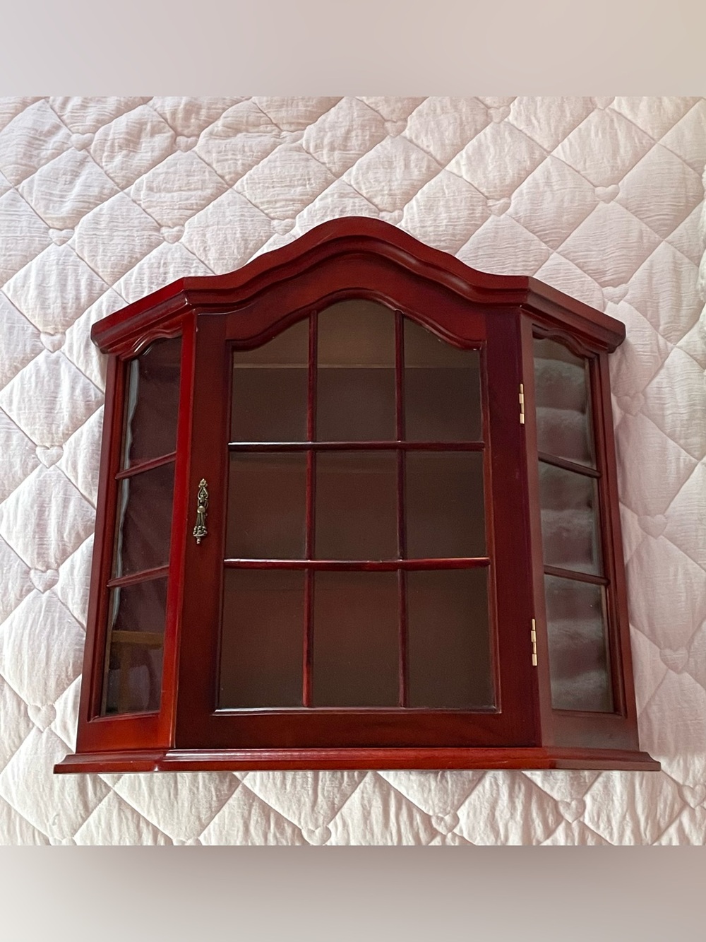 vintage antique wood curio cabinet display case